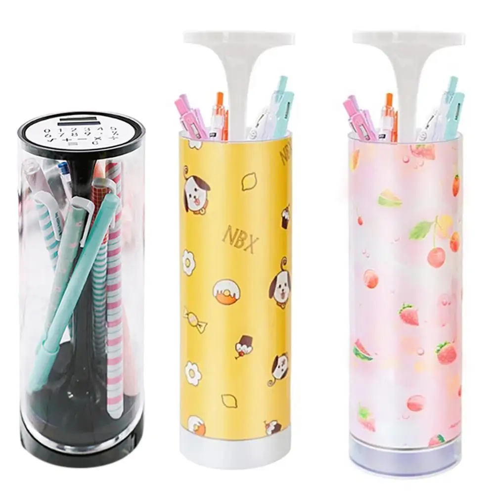 

Innovative Ejection Pen Case Press Up And Down Pencil Case Multi-purpose School Supplies Press Mirror, Whiteboard Pen