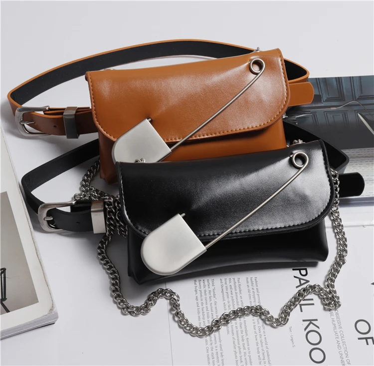 Шикарная стильная сумка на плечо с цепочкой Многофункциональный французский откидной кошелек поясная сумка PIn поясная сумка кожаный ремень сумка женская