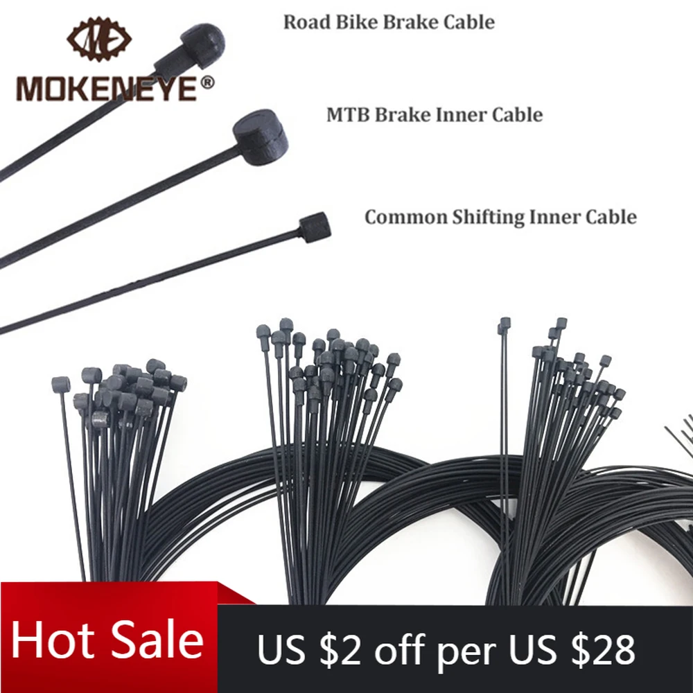 Cable cubierto para palanca de cambios de bicicleta, Cable de freno delantero y trasero, 2100mm, 1550mm, 1700mm, 1100mm, 1 unidad