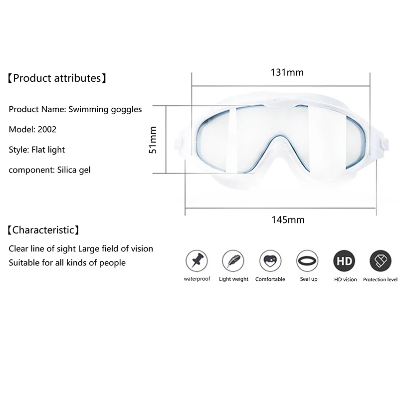 MAXJULI Electroplating UV Waterproof Swim Goggles for Men Women Anti fog Swimwear Swim Diving Adjustable Swimming Goggles 2002