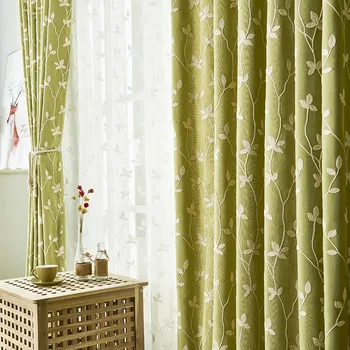 

Custom Curtains for Living Room Bedroom Branch Flower New Style Diablement Fort Embroidered Curtains Tulle Decoration