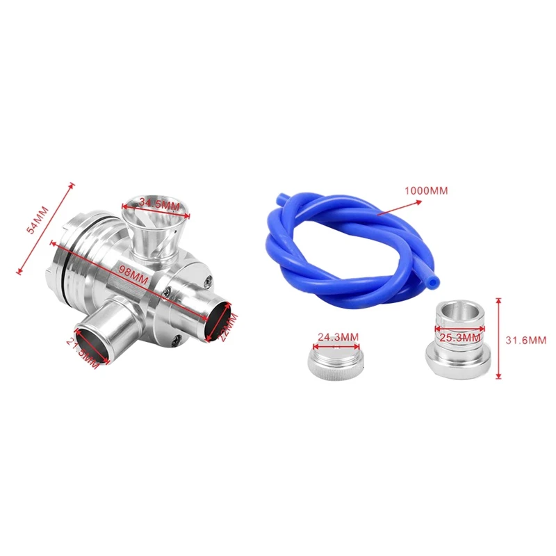 Для Volkswagen GTI Beetle Jetta Golf Audi A3 A4 A6 TT 1,8 T BOV предохранительный клапан, серебристый