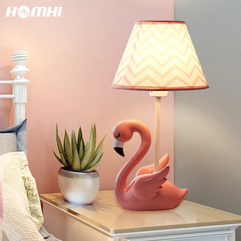 

Flamingo Ins desk lamp study lampe de bureau luminaria mesa Pink lampara mesa de noche swan lamparas de mesa para el dormitorio