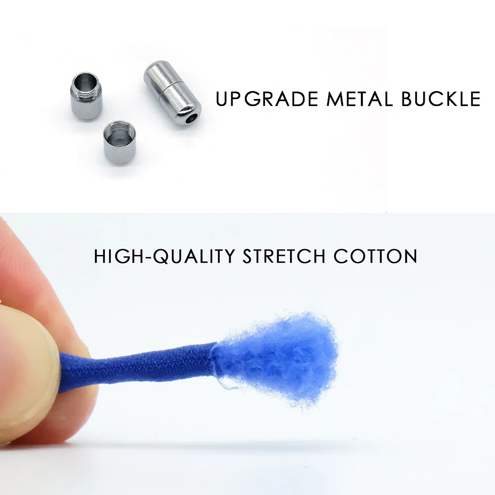 Elastic No Tie Shoelaces Semicircle Shoe Laces For Kids and Adult Shoelace for Sneakers Quick Lazy Metal Lock Laces Shoe Strings