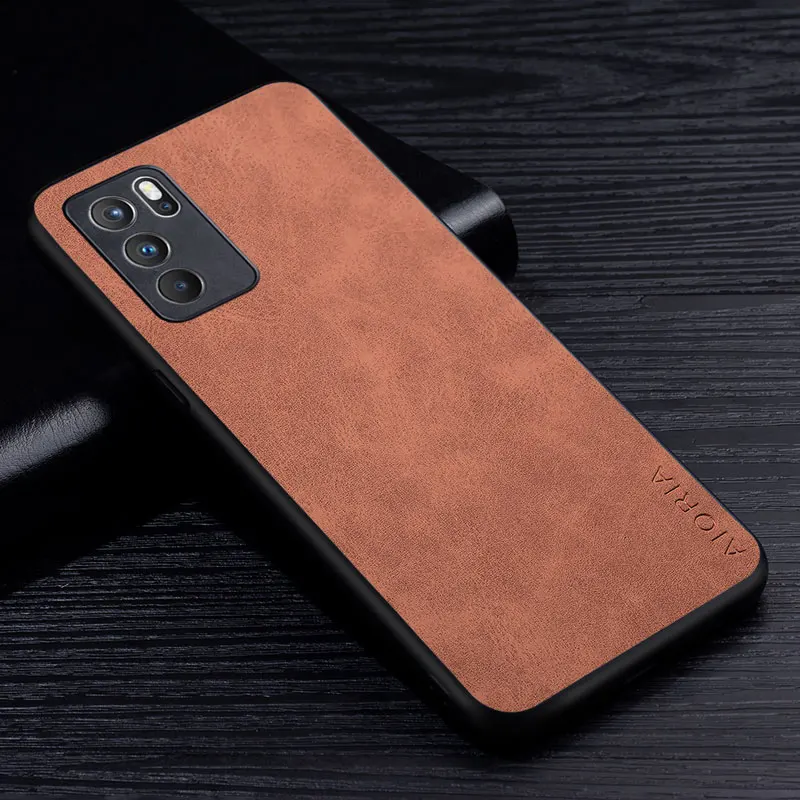 Premium PU Leathe Phone Case for Oppo Reno 6 Pro Plus Scratch-Resistant Solid Color Cover for Oppo Reno6 Pro Plus 4G 5G Case best case for android phone Cases For OPPO