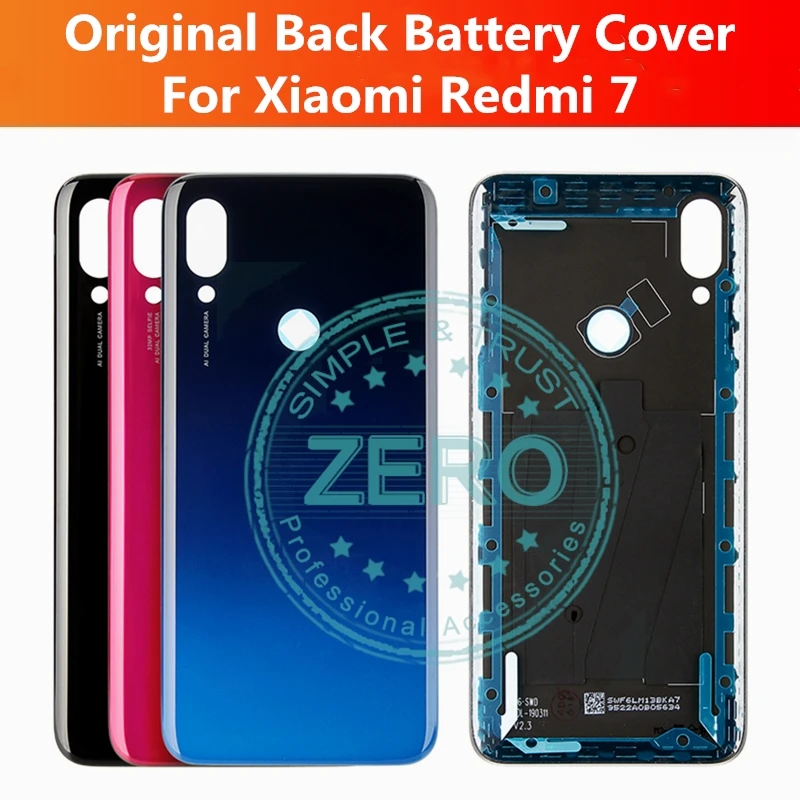 For Xiaomi Redmi 7 Back Battery Door Cover + Original Glue For Redmi7
