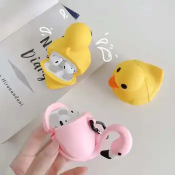 

funda For Apple AirPods Case Cartoon swan/duck 3D animal silicon Headset cover For Air pods 1 2 tws Bluetooth Earphone Case