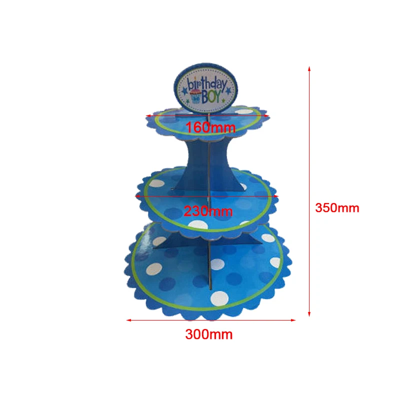 3-ярусный торт подставка и фрукты круглое пирожное-Корзиночка картона стоять в течение Свадебные для домашней вечеринки на день рождения инструменты для украшения торта - Цвет: Blue