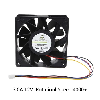 

Drop Ship Cooling Fan 12038 3A 12V Dual Ball Bearing Air Violent Wind Brushless 4Pin 4 Wires Connector Miner Cooler PFC1212DE