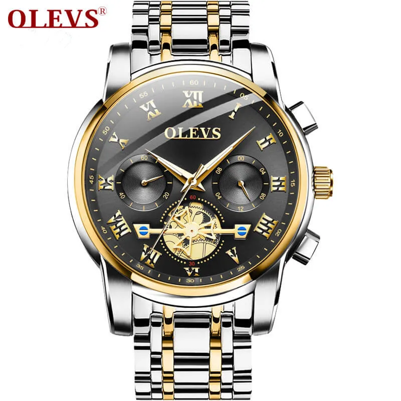 OLEVS Reloj Hombre повседневные спортивные часы для мужчин Роскошные брендовые военные бизнес Ретро Мужские часы модные наручные часы с хронографом - Цвет: 2