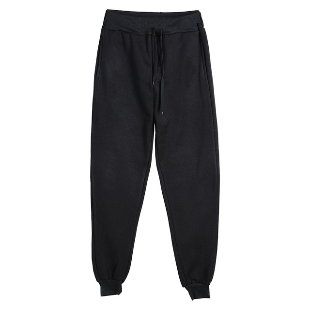 Classic Men‘s Polyester Sweatpants Loose Long Pants Fitness Sports Workout Joggers Solid Color Drawstring Casual Track Trousers