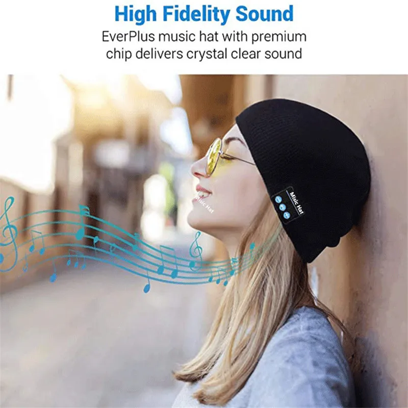 2020 New Bluetooth Music Hat Selfie Stick TWS Headphones Fashion Warm Cap Sport Knitted Hats Music Speaker Selfie Stick Tripod
