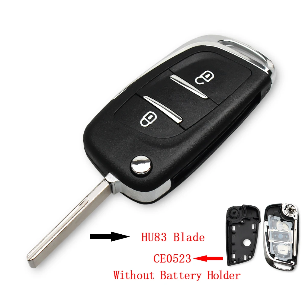 KEYYOU для Citroen купе C2 C4 Picasso C5 C6 C8 Xsara для peugeot 306 407 807 модифицированный удаленное Ключи брелок для ключей с кожаной крышкой CE0523 2/3B - Цвет: 2BT HU83 CE0523