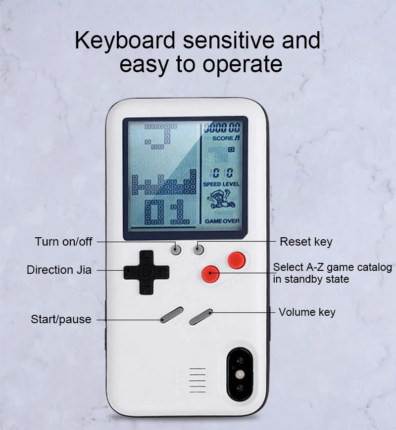 Case For iPhone 6 6s 7 8 Plus Retro Gameboy Tetris Phone Case For iPhone X XR XS Max Soft TPU Can Play Blokus Game Console Cover