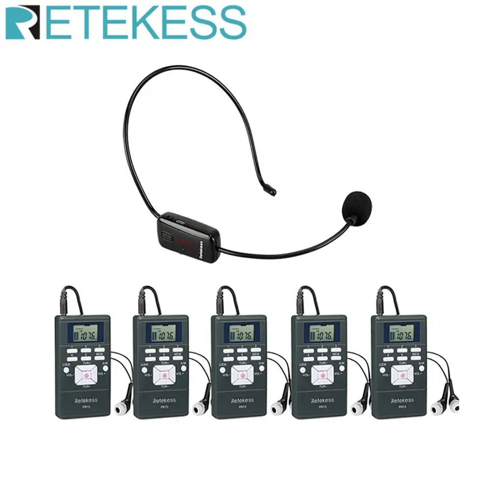 Беспроводная система гида RETEKESS аудио FM микрофон вспомогательная прослушивания