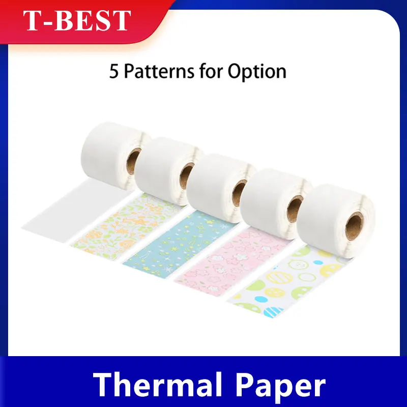 Aibecy-papel adhesivo térmico de 3 rollos, negro sobre fondo de estrellas, 15mm x 3,5 m, Compatible con impresoras térmicas phoemo M02S