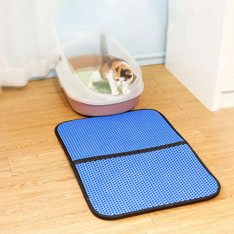 Pet Cat кожаная подстилка для кошачьего наполнителя пол двухслойный Eva Pu водонепроницаемый кошачий помет ловушка Нескользящая для помёта для домашних животных коврик для кошек товары для кошек