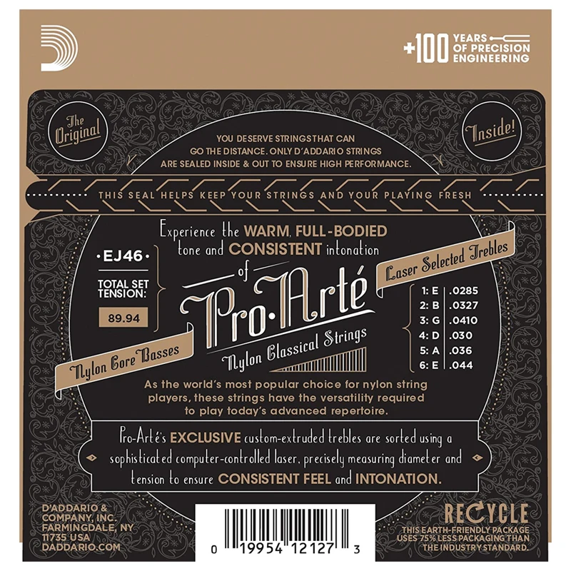 D'Addario Daddario EJ46 американский Сделано Pro-Arte нейлоновые Классические гитарные струны, жесткое натяжение