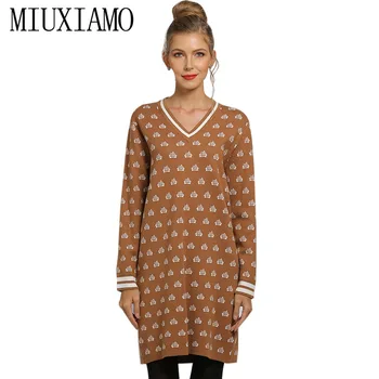 

MIUXIMAO 2019 Fall Plus Size Women Sweater Fashion Casual Long Sleeve O-Neck Elegant Loose Tops Sweater Women Vestidos