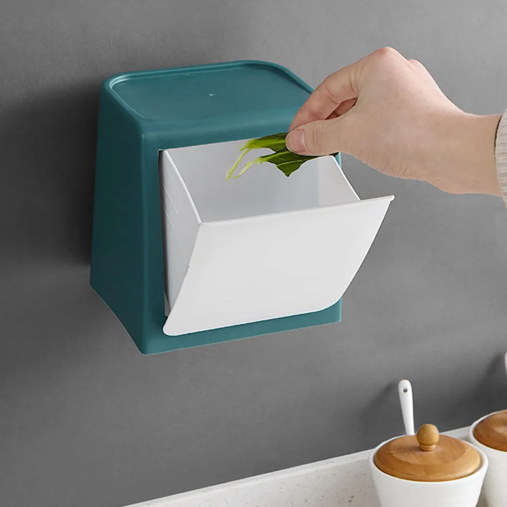 

Automatic Rebound Detachable Trash Bin Household Mini Plastic Desktop Sundries Sort Out Box Wall-mounted Garbage Storage Box
