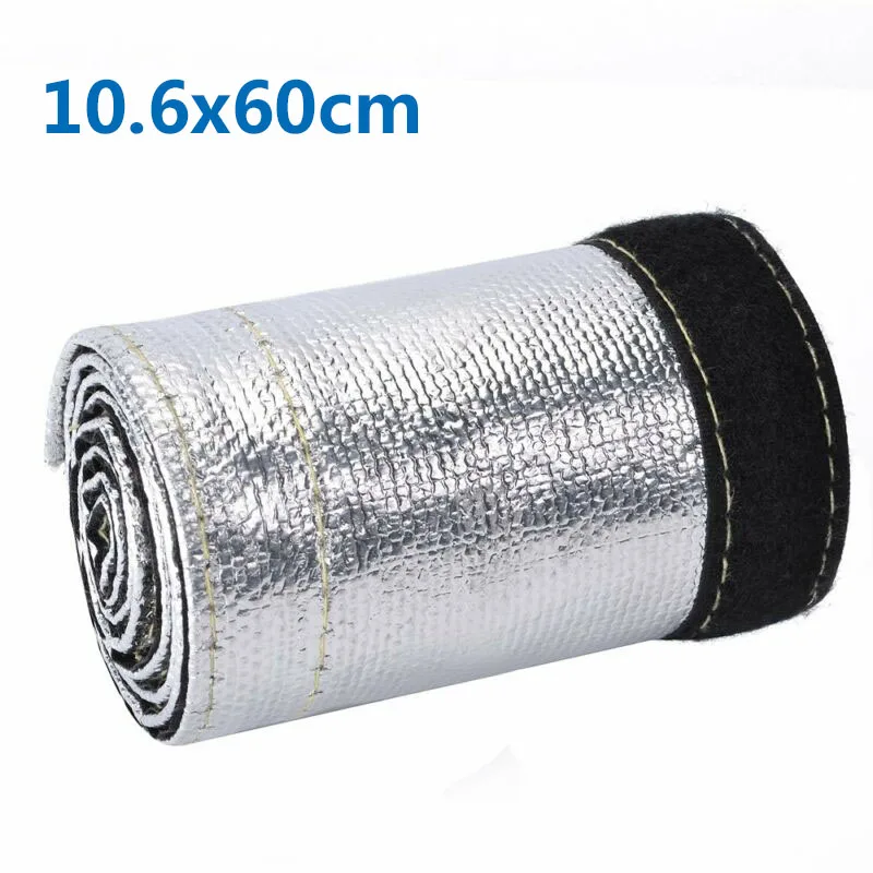 Heat Insulation Sleeve 60X10.6cm Metallic Car Thermal Insulated Wire Hose Cover Wrap Loom Tube Auto Accessories