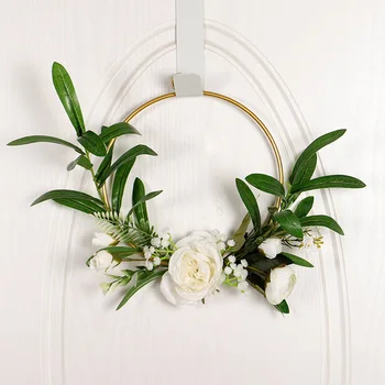 

Artificial Flower Door Wall Hanging Interior Decoration Nordic Metal Garland Realistic Visual Effect And Hand Feel
