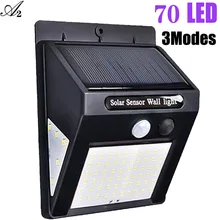 A2 100LED Солнечный светильник солнечной энергии светильник PIR датчик движения светильник ing три лица светящийся для наружного сада улицы двора дорожки дома