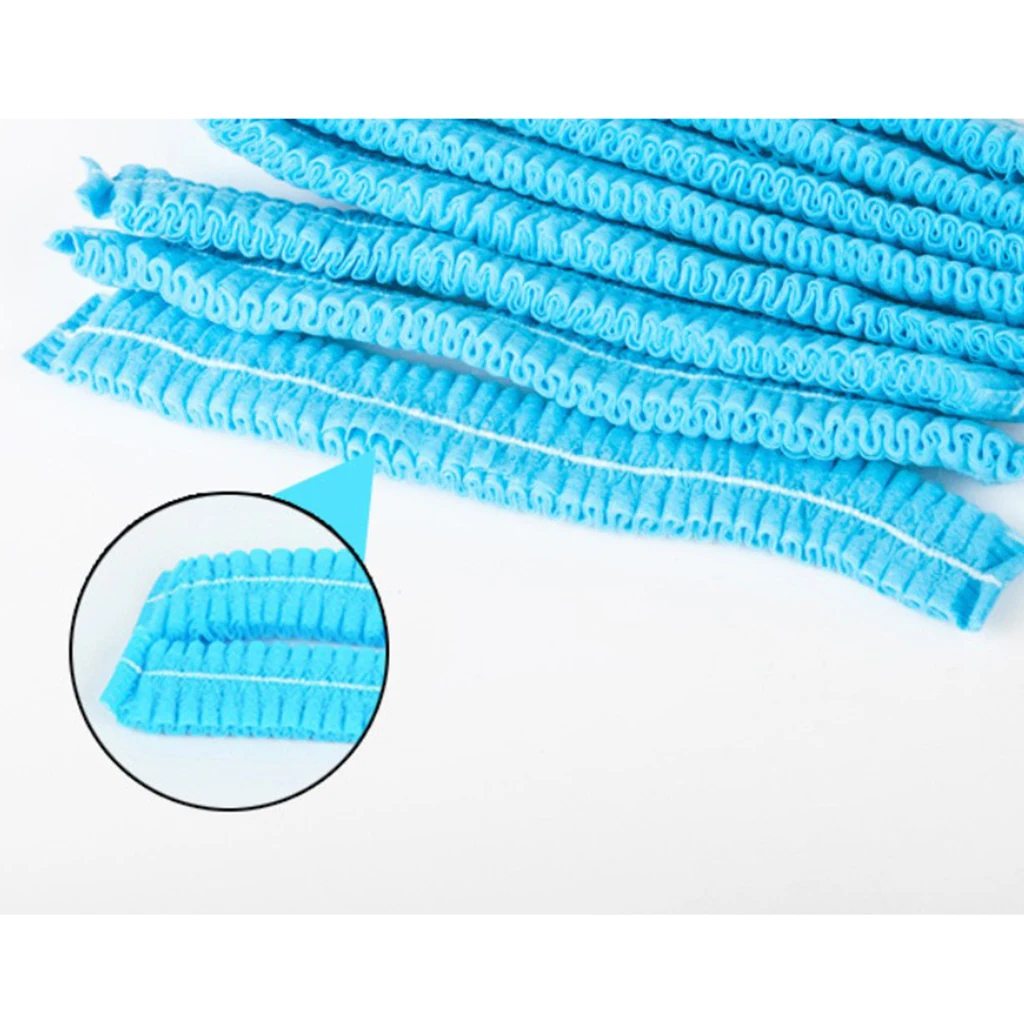 50pcs/pack Disposable Hair Caps Nets Shower Covers Tanning Catering Cap Pink