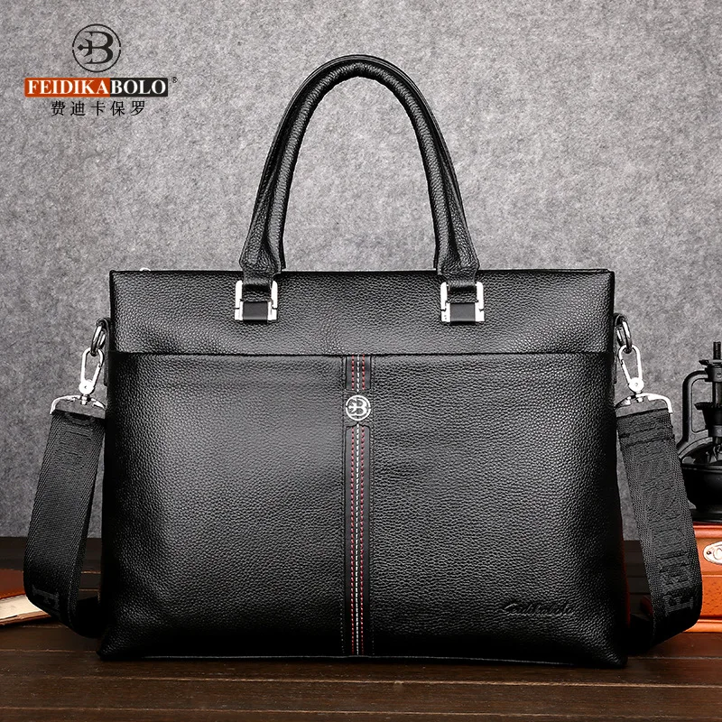 

Korean-style MEN'S Real-leather Bag Fashion Casual Cowhide Handbag Shoulder Cross Briefcase Business Computer Bag