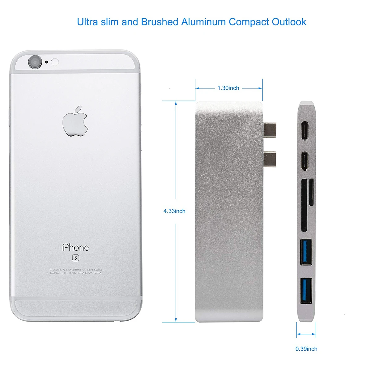 USB C концентратор type C Thunderbolt 3 док-станция 5 в 1 USB-C адаптер Dongle Combo с USB 3,0 портами TF слот Micro SD карта для MacBook Pro