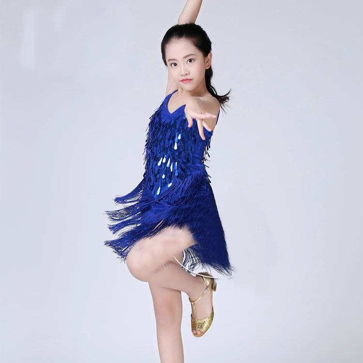 Zapire Children Latin Dance Dress Cha Cha Competition Latin Dress For Girls Sequins Dancing Costumes Kid Performance Outfits Dance Dress