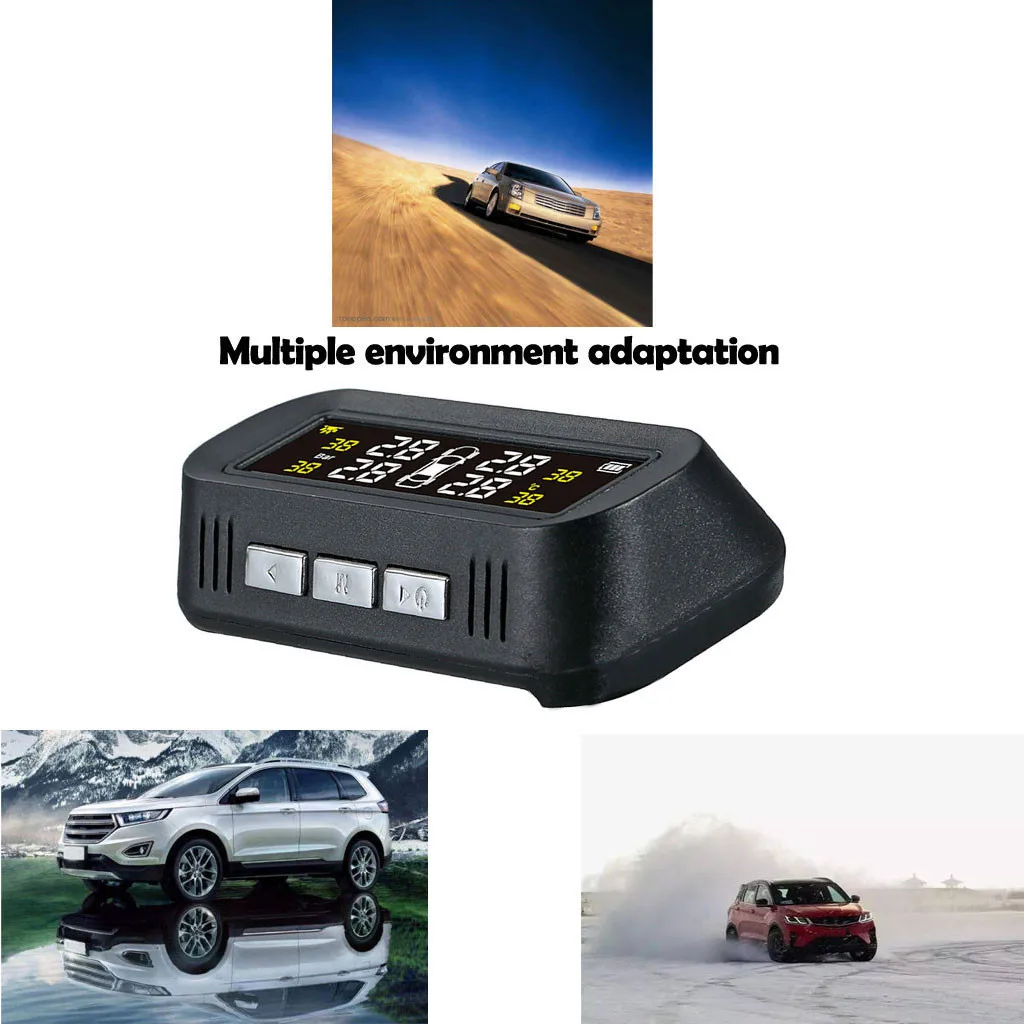 Автомобильные аксессуары Солнечная Беспроводная TPMS автомобильные шины покрышки система контроля давления/4 внутренних датчика HD цифровой ЖК-дисплей