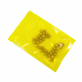 

200Pcs 8*12cm (3.1"x4.7") Yellow Clear Plastic Zip Lock Package Bag Resealable Ziplock Packing Pouch for Food Snack Beans Pack