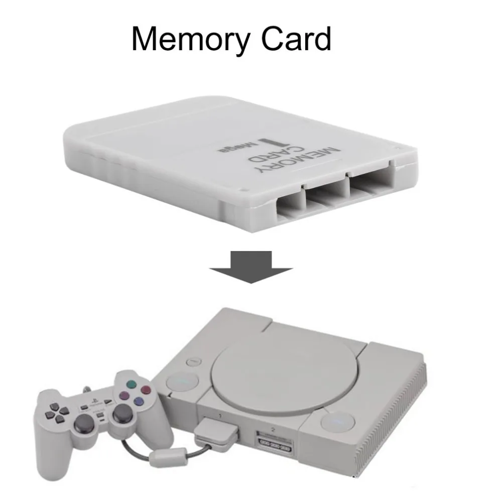 PS1 Memory Card 1 Mega Memory Card For PlayStation 1 One PS1 PSX Game Useful Practical Affordable White 1M 1MB