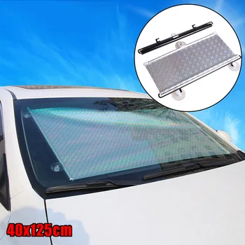 

Auto Retractable Car Windshield Sun Shade Curtain Anti-UV Block Sun Visor Silver Car Retractable Sun Shade
