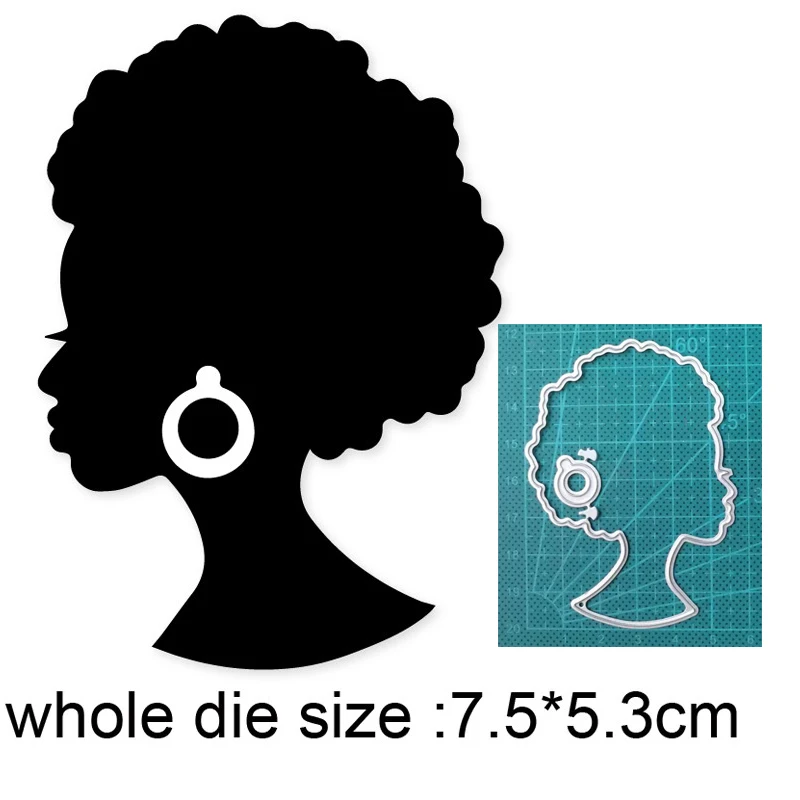 

2021 new metal dies African Woman Frame Cutting dies for DIY Scrapbooking dies paper craft knife mould blade punch stencils dies