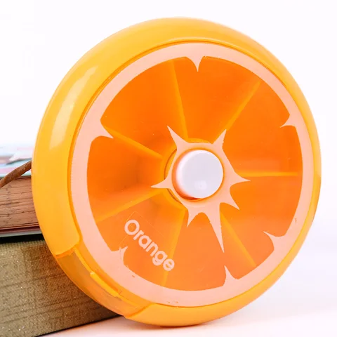 Pill Box Weekly Pill Box Rotating Split Fruit Pill Box Carry with You Mini Medicine Box Medicine Travel Pillbox
