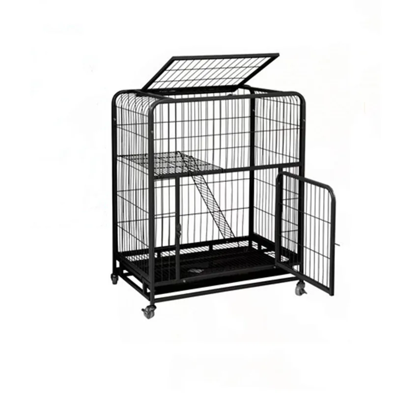 

1 Pet cage Cat Cage Villa Double layer Cat house with wheel pet home