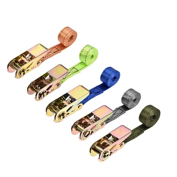 

uxcell 2pcs 1M 2M 3Meters Lashing Strap 25mm Dia Cargo Tie Down Straps with Ratchet Buckle Up To 800kg 5colors