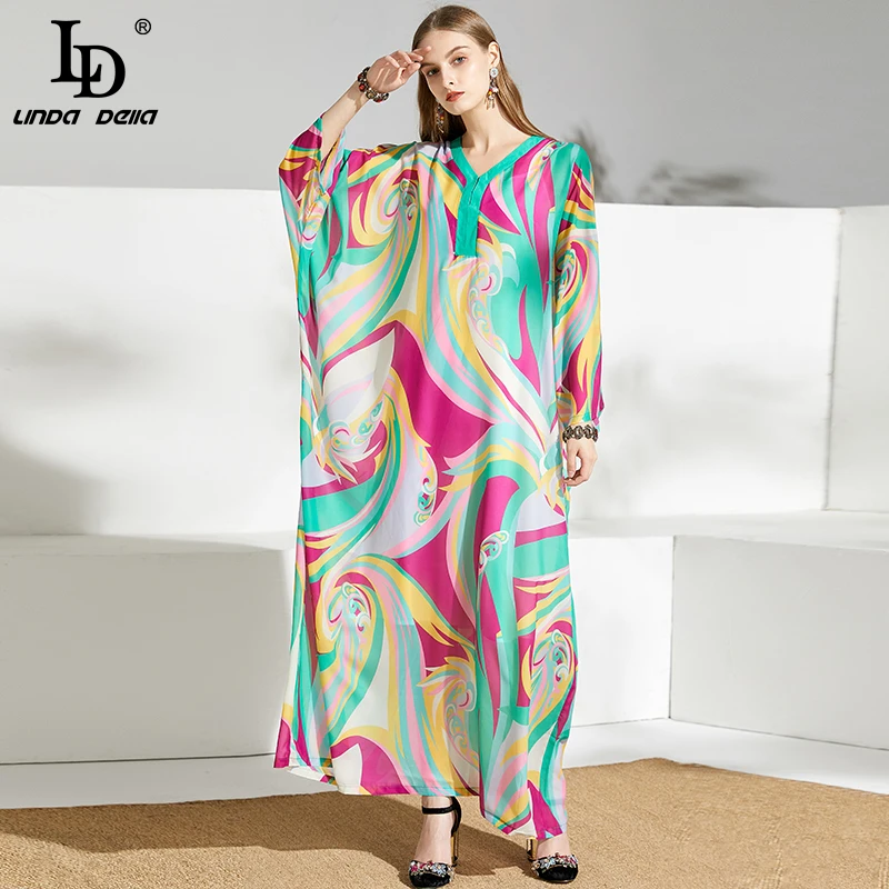 geometric printed loose dress