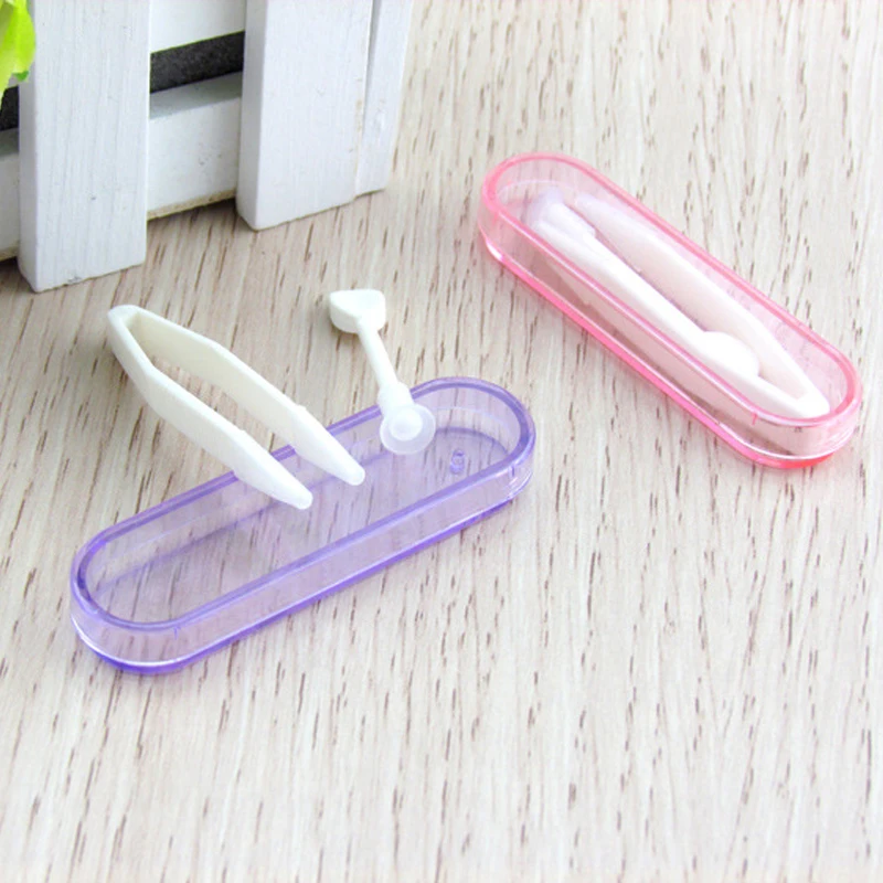 2set/Lot Colorful Tweezers and Suction Stick Contact Lenses Accessories Useful Clamps Travel for Lens Inserter Remover contact lens tools