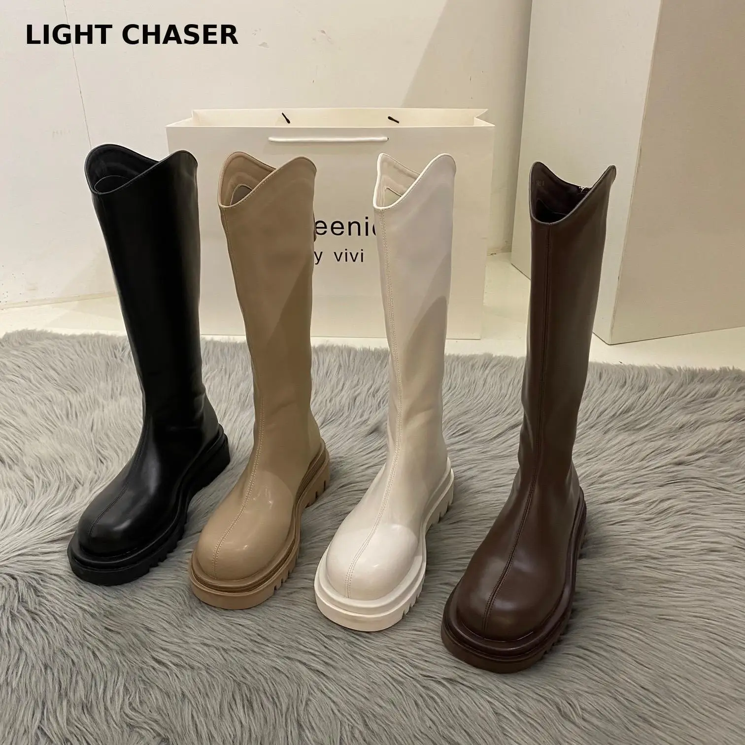 

New Knee High Boots Women Platform Boots Casual Set Of Feet Winter Long Boot Shoes Ladies Round Toe Fashion Cool Knight Bootties