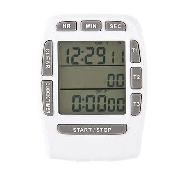 

New LCD Multi-Channel Digital Kitchen Timer Time CountDown Laboratory 3 Channel Timers 99 Hours Time Counting Device