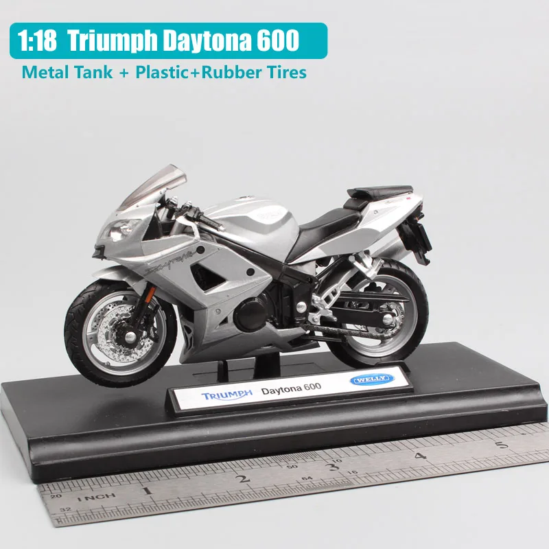 1:18 Масштаб Мини Welly Triumph Daytona 600 мото rcycle Diecasts& Toy Vehicles велосипед мото модель цикл игрушка миниатюрная для коллекции