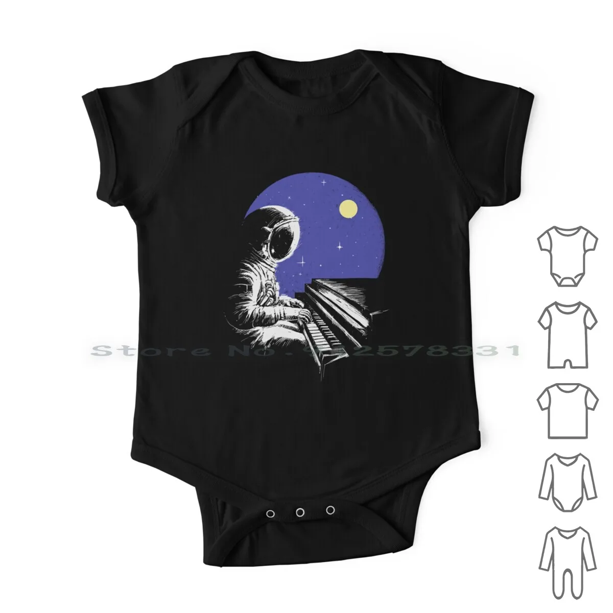 

Space Music Newborn Baby Clothes Rompers Cotton Jumpsuits Cityscape Black And White Blue Musical Note Partition Melody Symphony