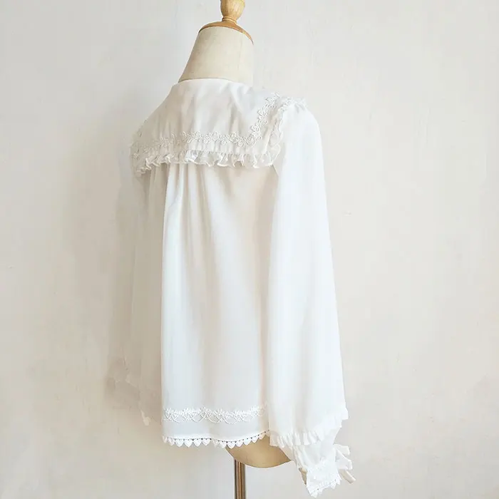 Pointed Collar Chiffon Blouse Long Sleeve Lolita