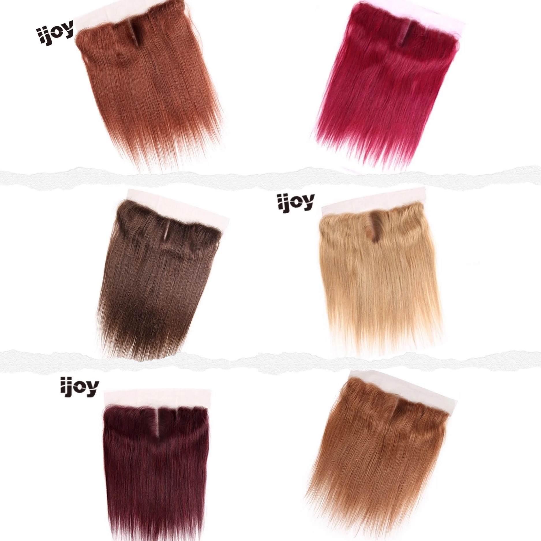 Najtaniej Ludzkie włosy z 4x13 koronkowym czołem # 1B 4 27 30 33 99J Burgundy 8 \