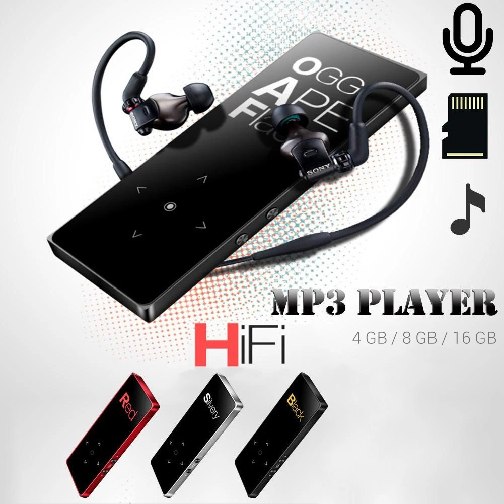Портативный Bluetooth MP3-плеер сенсорный тонкий мини MP4 музыкальный плеер без потерь Музыкальный Bluetooth плеер