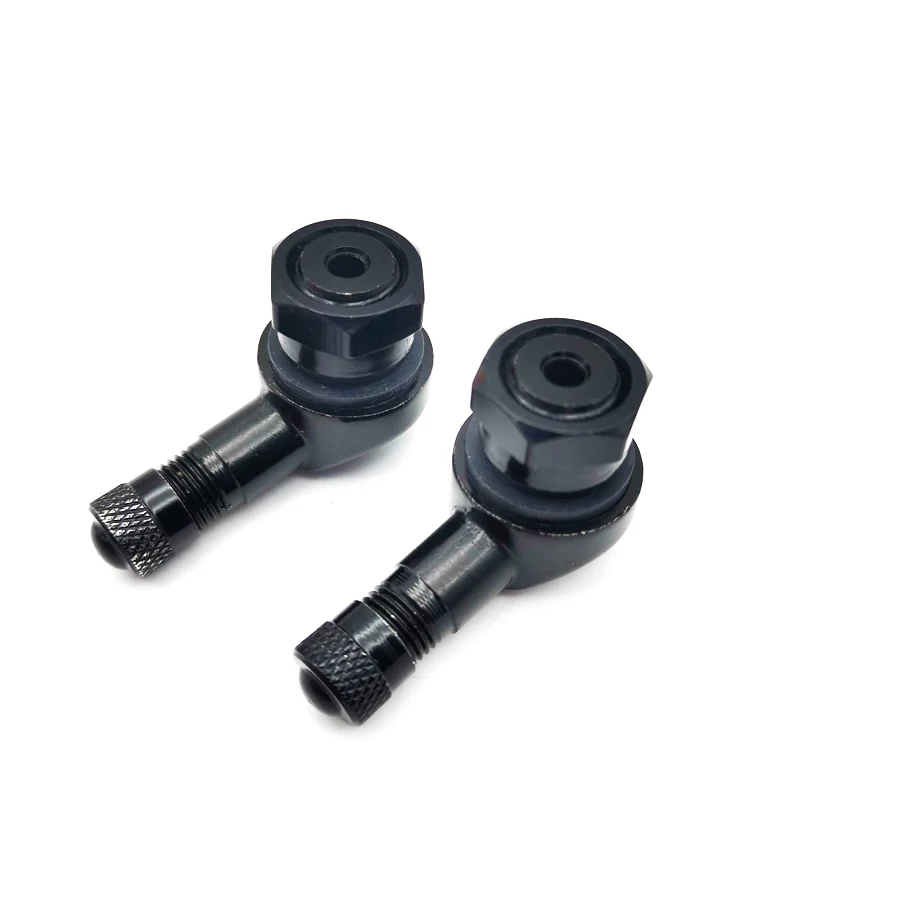 2 pieces 11.3mm Black CNC Aluminum Motorcycle Bike Wheel Tire 90 Degree  Valve Stems