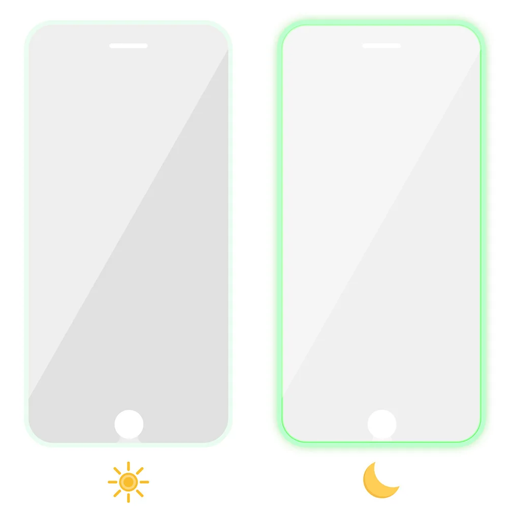 

Mobile Phone Full Screen Cover Night Glowing Edge Phone Tempered Glass Film Guard Edge Screen Protector Film for iPhone model